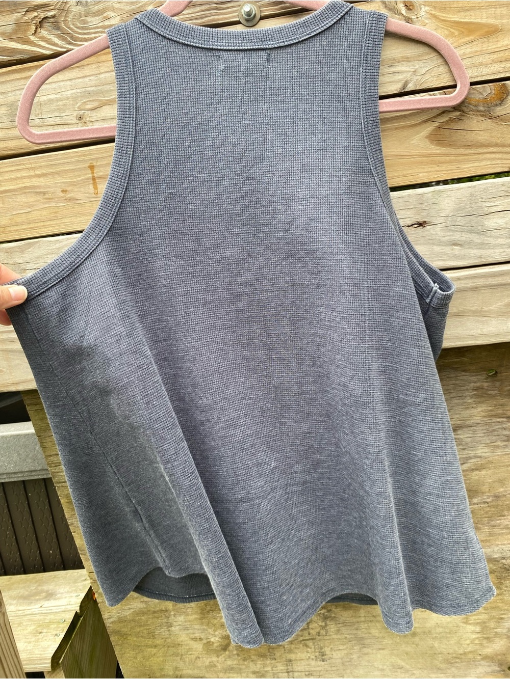 Maurice’s Flowy Womens Sleeveless Ribbed Tank Top Charcoal Blue Size Large - Picture 3 of 4